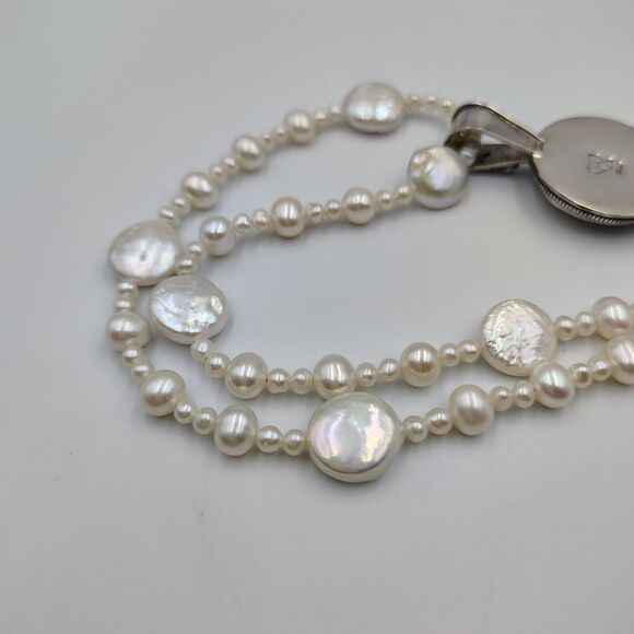 Mars And Valentine Sterling 925 Charcoal Druzy Sapphire Pearl Swallow Necklace - Picture 14 of 16